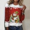 Женский новый повседневный топ с круглым вырезом и длинным рукавом на осень-зиму 2025 года с 3D-рождественским узором. Идеальный подарок на Хэллоуин и Рождество.