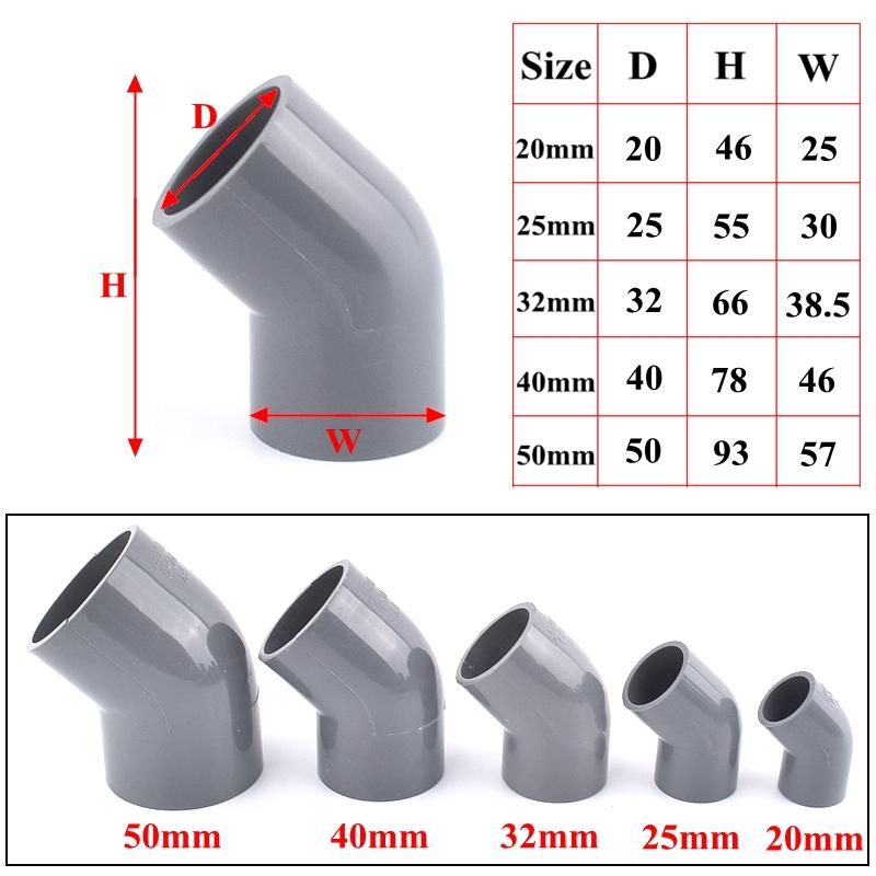 2Pcs 20~50mm PVC Pipe Connector Garden Irrigation Grey Ball Valve Aquarium Direct Tee Elbow Union Joint Pipe Clamp Cross Joint