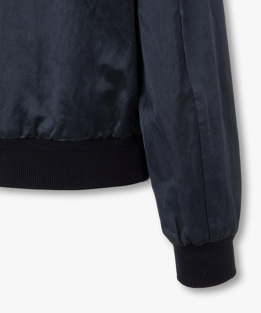 Man On The Boon Glossy Satin Bomber Jacket_Navy 4716109016