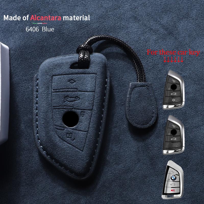 Suede Car Key Case for BMW For 1 3 5 7 Series X1 X3 X5 X7 F20 F48 F15 F16 G20 G28 G22 G23 G30 G12 Keychain Accessories