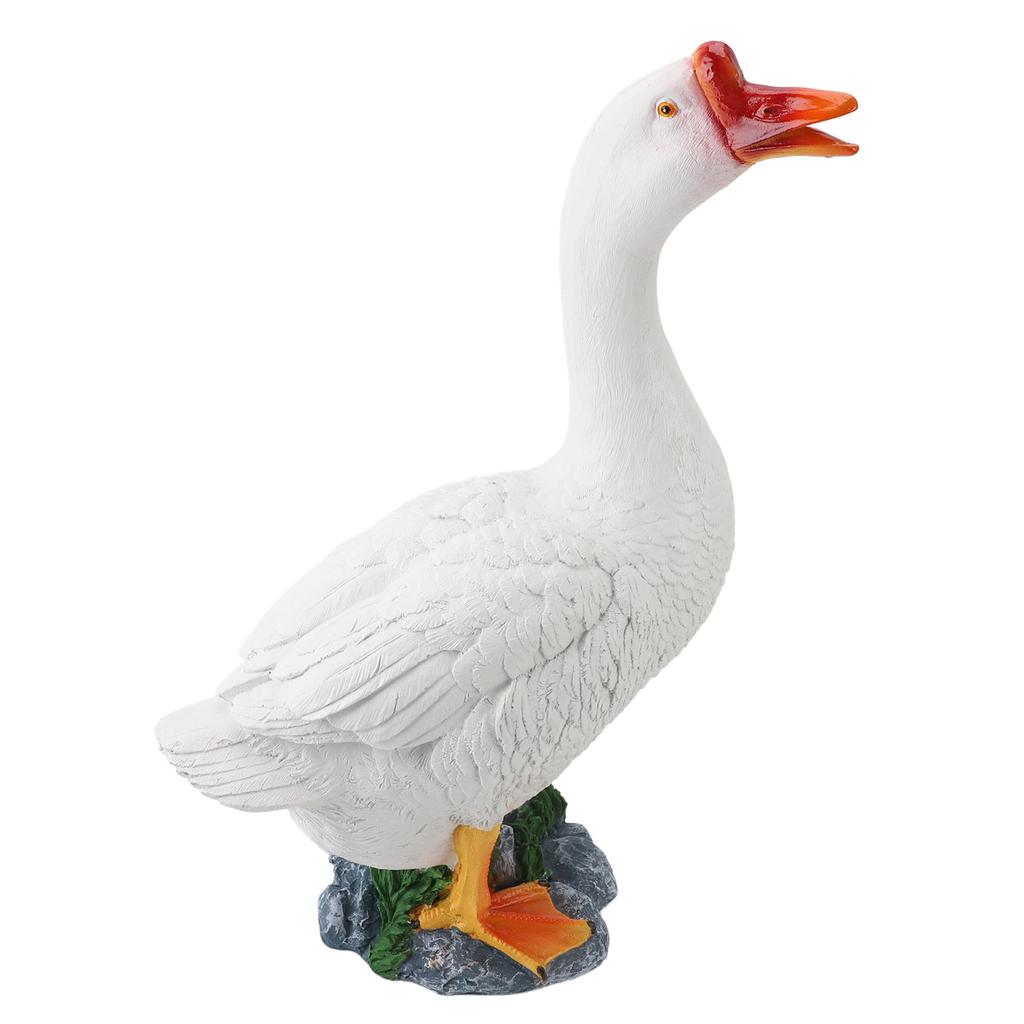 Goose Statue Farm Animal Figurine Resin Goose Sculpture Garden Ornament for Outdoor Backyard Patio