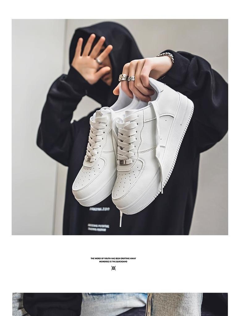 Men's Shoes Breathable Black Board Shoes Men's Air Force Sports No. 1 Pure Black Kitchen Work Non-slip Autumn Foreign Trade