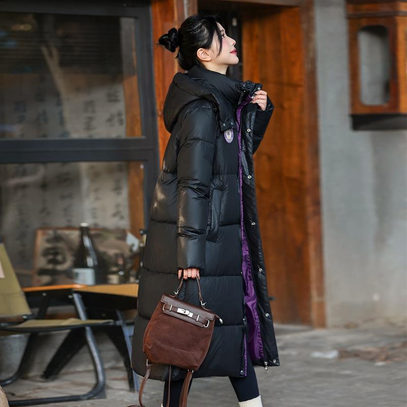 Long Over-knee Cotton-padded Clothes for Women's Winter New Loose Casual Thickened Hooded Temperament Warm Cotton Jacket