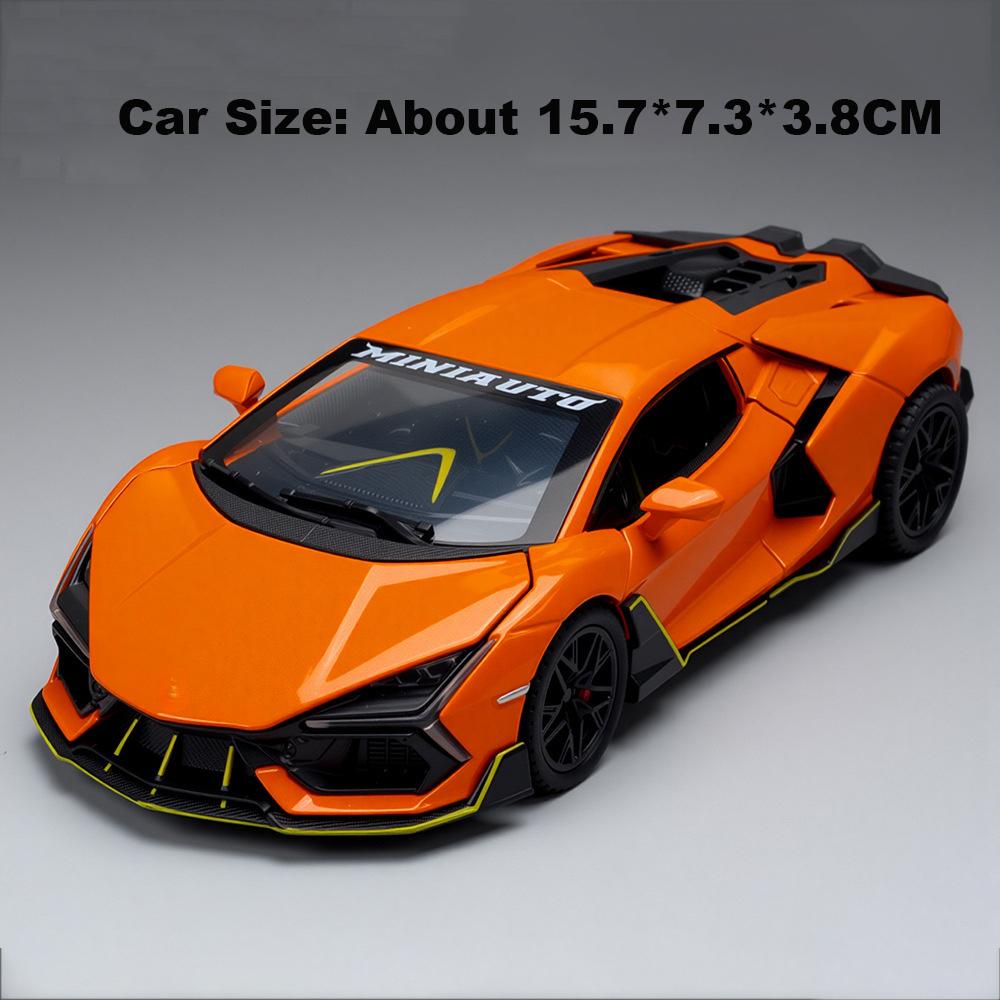 1:32 Scale Revuelto Police Car Model Toy Doors Opened Sound Light Sports Cars Pull Back Alloy Body Vehicle Hobby Decorations
