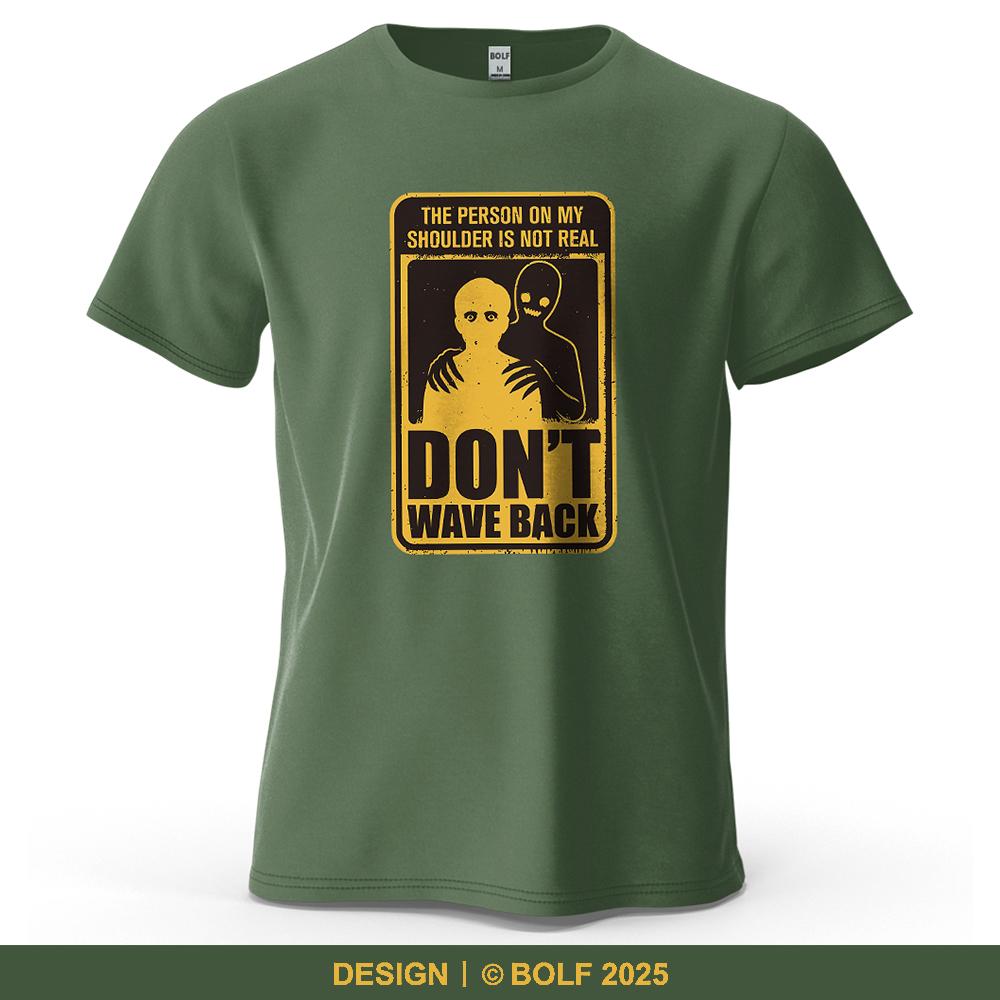 Creepy Warning Horror Printed Men's T-Shirt Oversized Mysterious Graphic Tees for Women Tops Tees Casual Streetwear