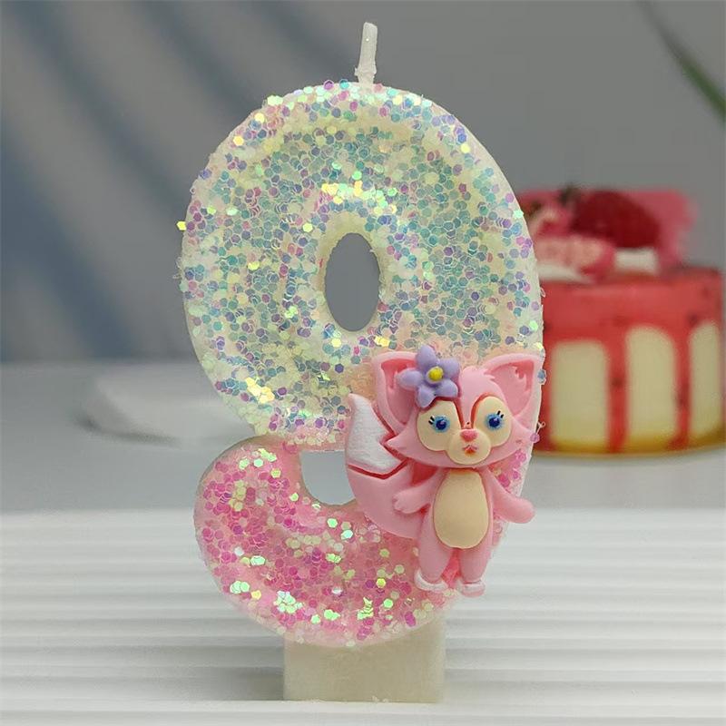 Exquisite Cute Cartoon Linnabelle Digital Candle Birthday Cake Atmosphere Birthday Decoration Candle Styles