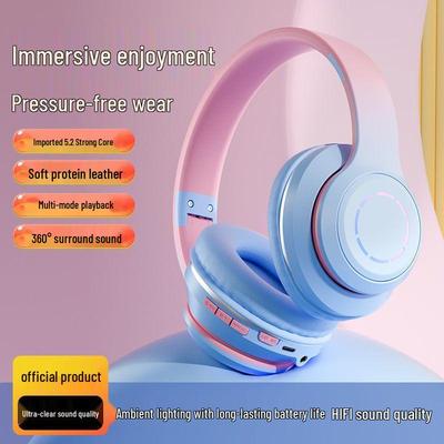 Беспроводная игровая гарнитура с шумоподавлением Bluetooth, полноразмерная, с мощным басом, совместима с телефонами Apple и Huawei