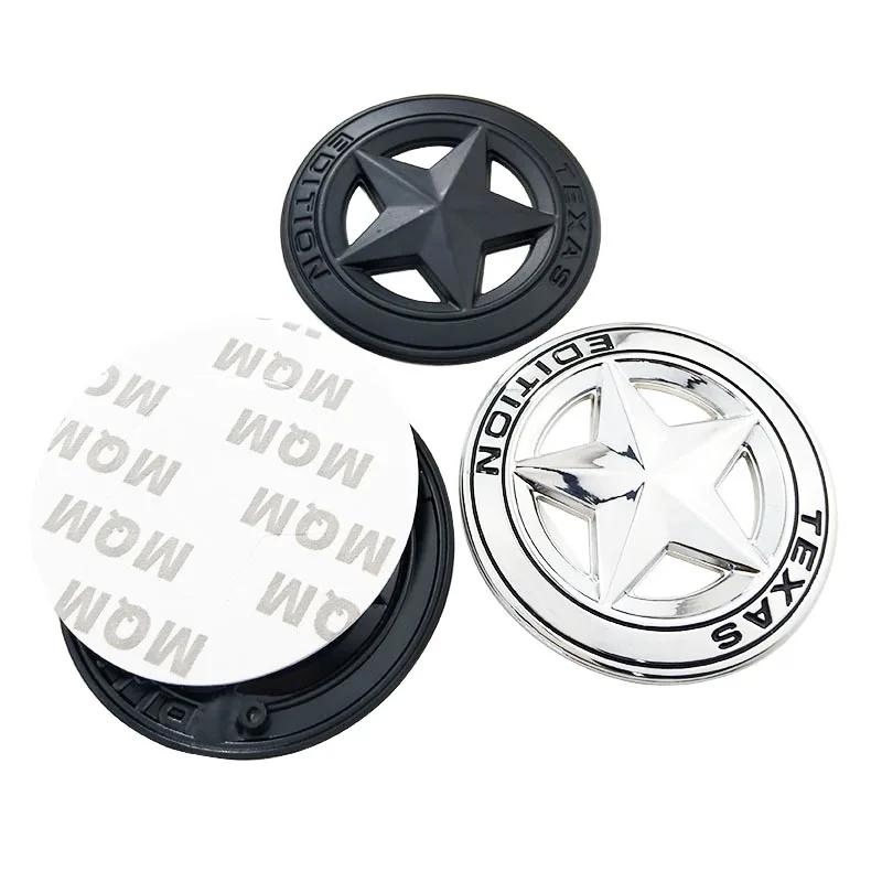 1Pc Metal TEXAS EDITION Shield Pentagram 3D Emblem Badge Car Fender Side Tail Body Sticker for Wrangler Liberty Grand Cherokee