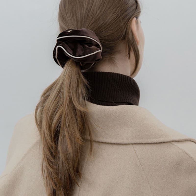 Бархатная резинка-скранчи с кантом Jean Paul Clarisse JP-21-029S