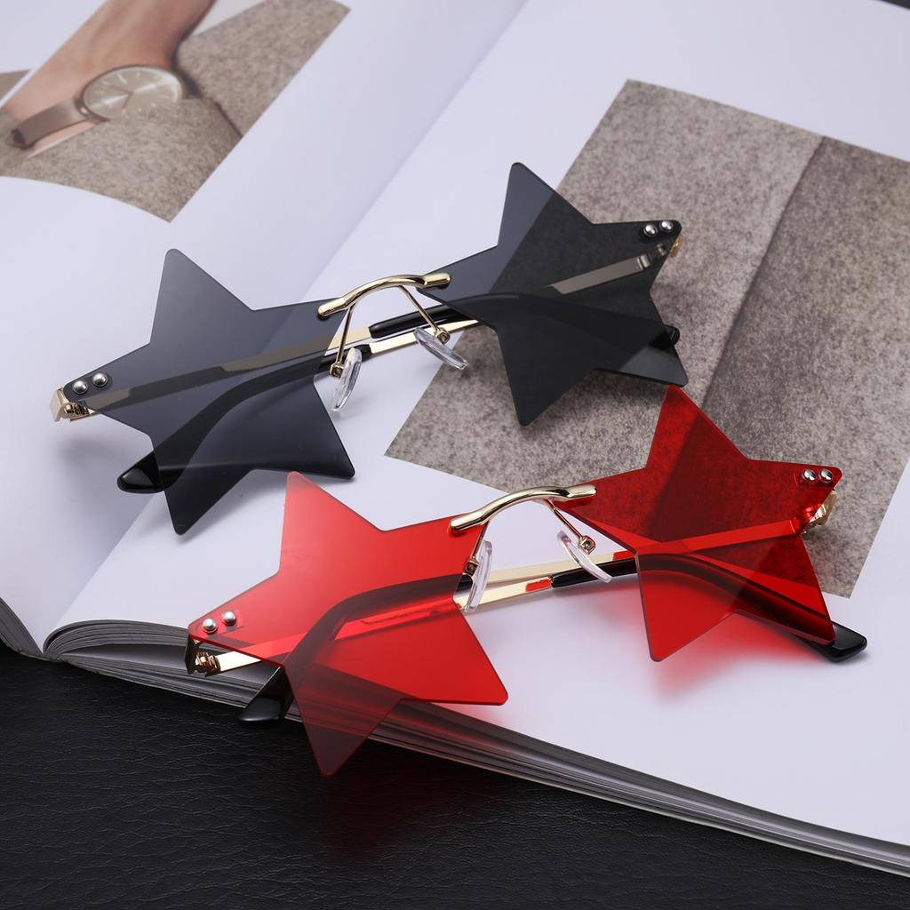 Украшение Очки Пентаграмма Очки Солнцезащитные очки Вечеринка Очки Форма звезды Безободковые Солнцезащитные очки