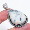Dendrite Opal Gemstone Handmade 925 Sterling Silver Jewelry Pendant 2.17" SU-10736