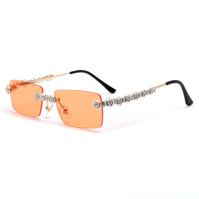 Lbashades Luxury Rhinestone Sun Glasses Custom Brand Women Sunglasses 2021 Small Square Crystal Retro UV400 LBA Shades