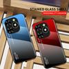 For Infinix Hot 40i Hot40i Case Gradient Aurora Tempered Glass Soft Frame Back Cover Phone Case