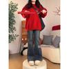 Vintage Flared Jeans for Women, Spring Season, Plus-Size, Slimming, Pear-Shaped Body, Thick Legs, Wide Hips, High-Waisted Wide-Leg Pants