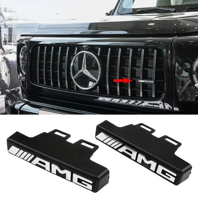 3D ABS Logo AMG Emblem Car Front Grille Badge Mercedes Benz GLC A B C E Class W204 W205 W212 W213 GT AMG Sticker Accessories