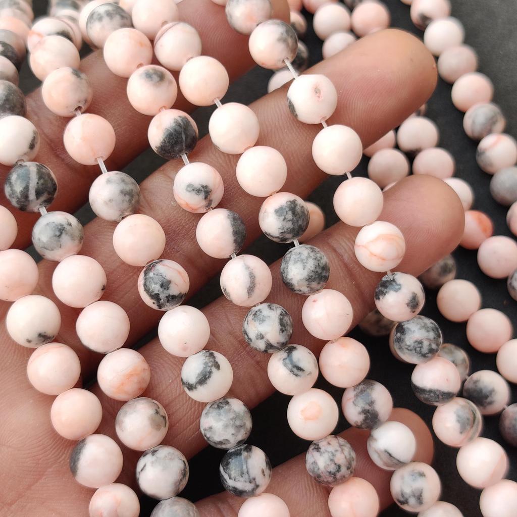 Hand Polish Natural Pink Zebra Jasper Gemstone Round Smooth Beads, Strand Size 14 To 15 Inch Size Available, 6 Mm 8 Mm 10 Mm.