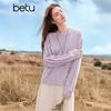 Женский ажурный трикотажный свитер Betu 2025 года на осень с длинным рукавом