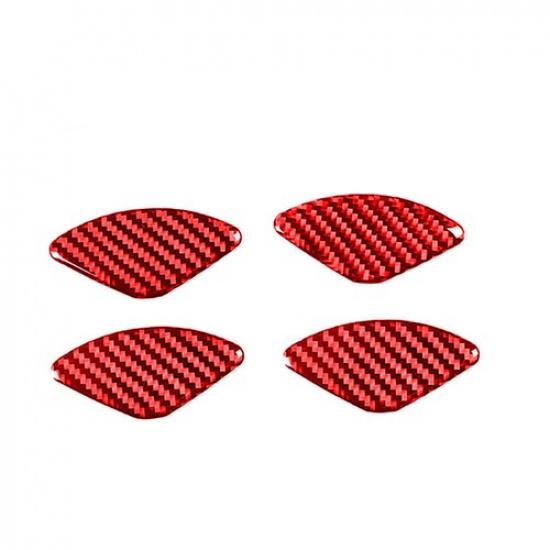Red Carbon Fiber Door Bowl Panel Cover Trim For Honda CR-V CRV 2007-2011