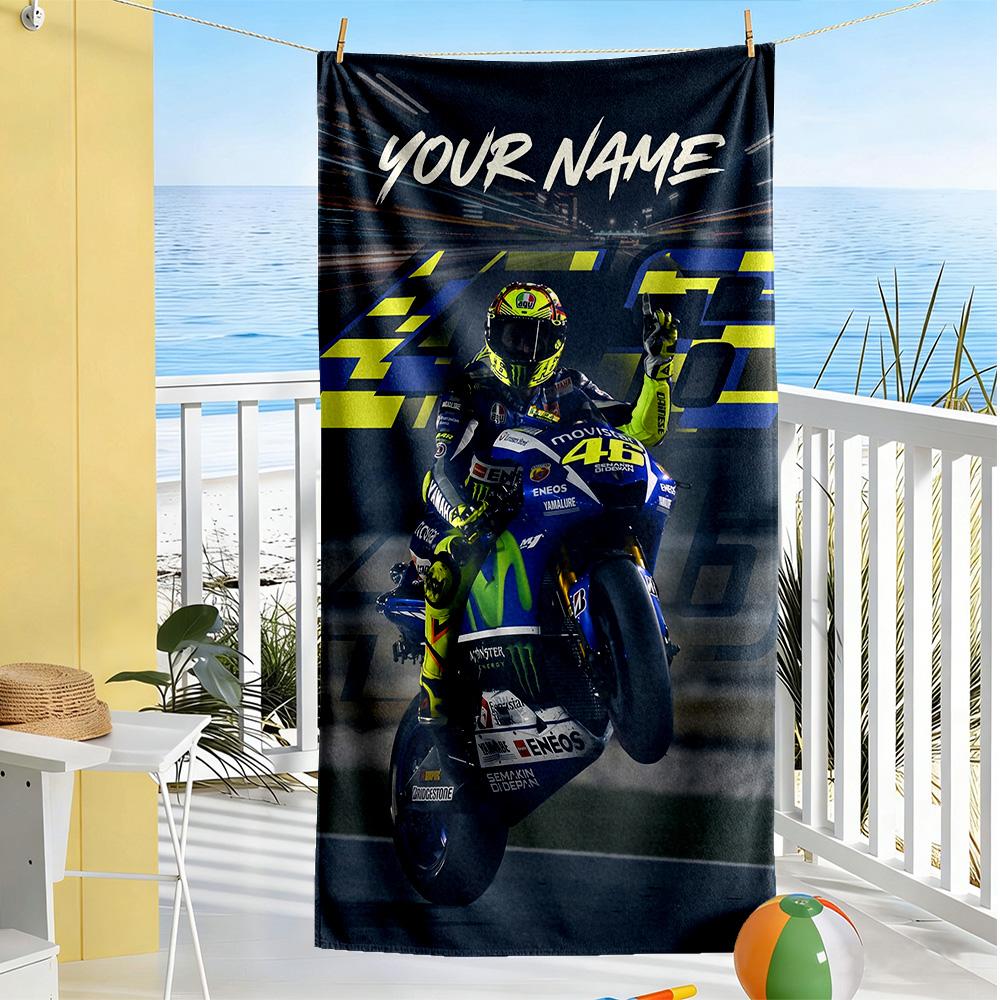 Marc Mrquez Customized Name Beach Towel Super Soft Microfiber Quickdry Fabric Suitable For Sports Travel Swimming Yoga Bathroom Beach And Pool