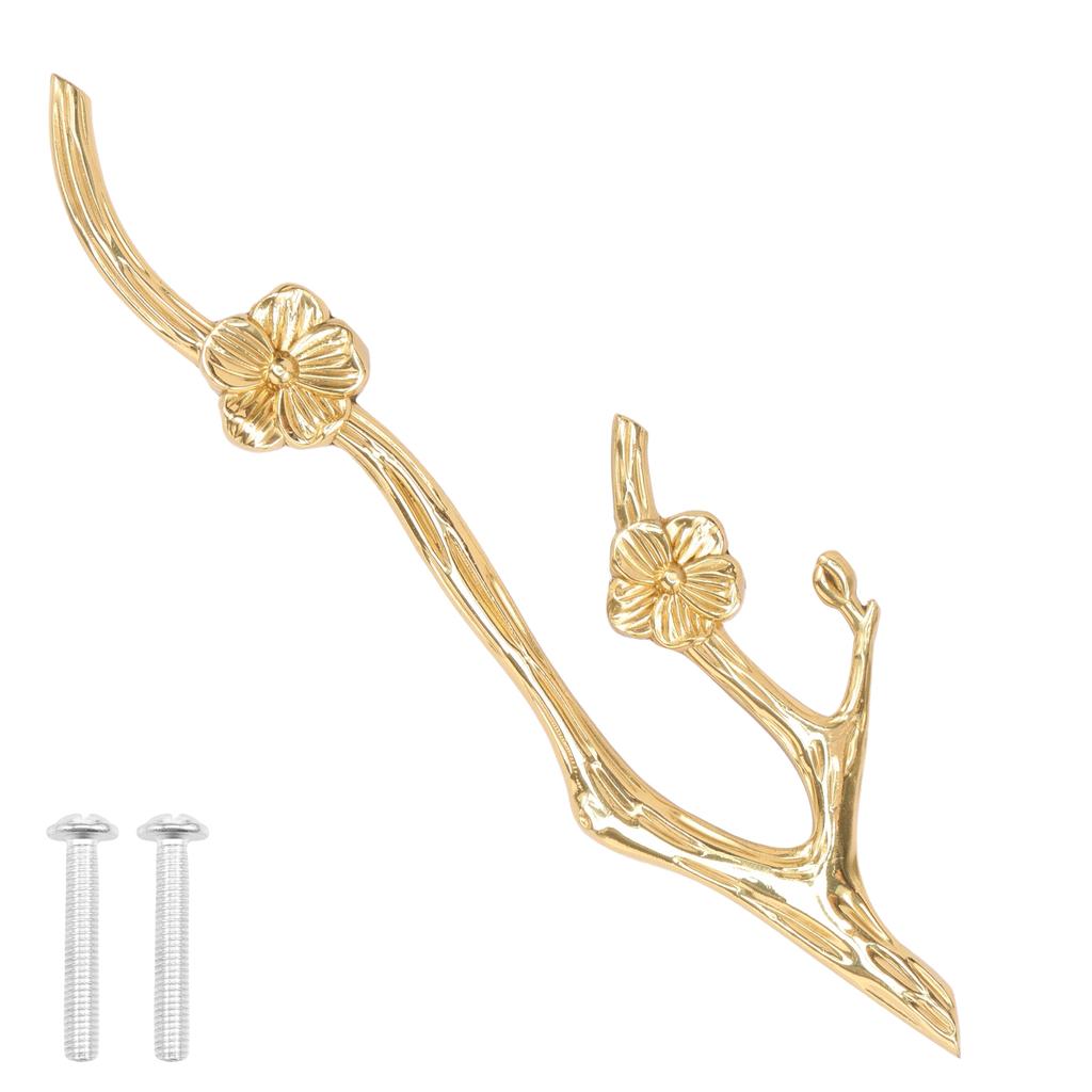 Латунные мебельные ручки-кнобы, ручки-скобы в форме цветка и ветки, декоративные ручки-кнобы для шкафа, ящика, комода, золотые ручки-кнобы