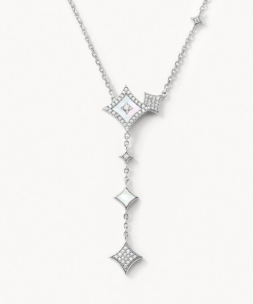 Lola Rose Starry Mother-Of-Pearl Drop Silver Necklace