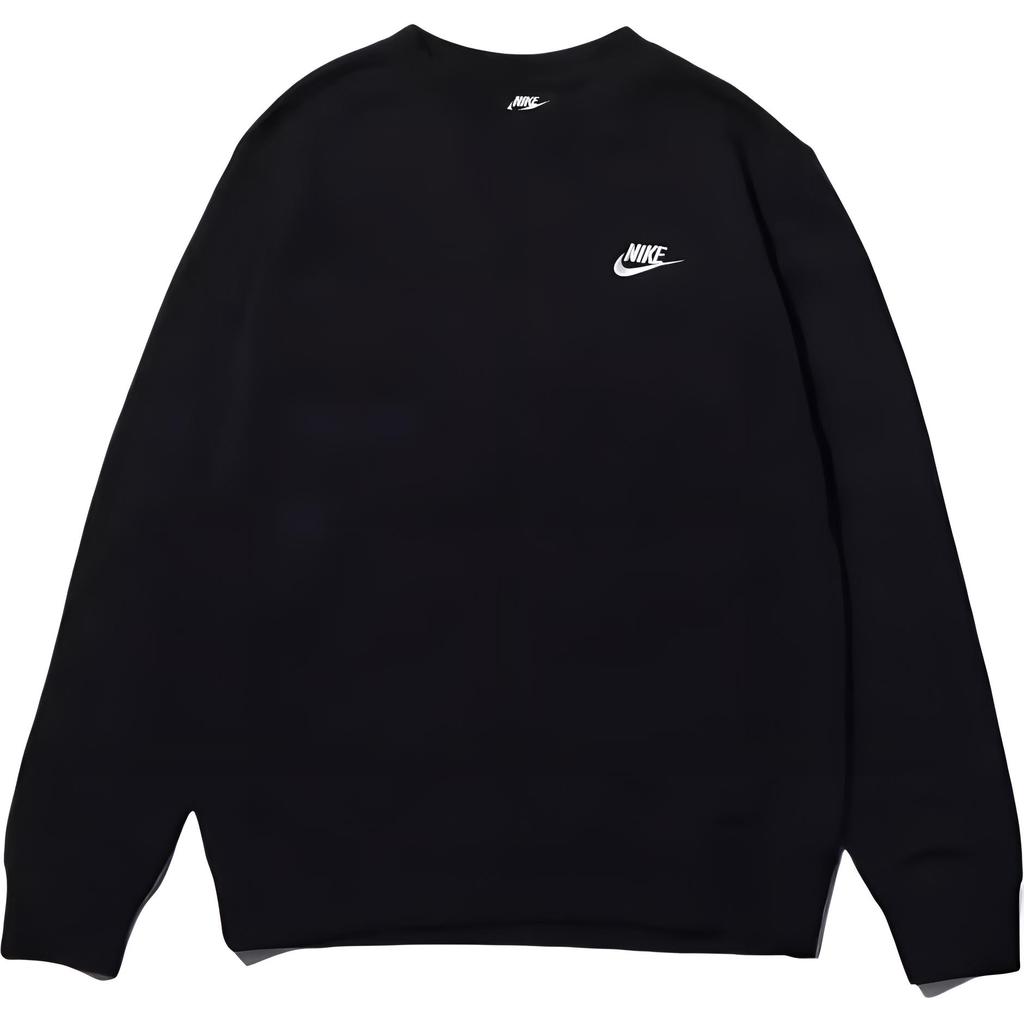 Nike Sports Breathable New Chinese Style Embroidered Versatile Letter Logo Round Neck Sweatshirt Unisex Sweatshirt Black BV2667-010(TEAM702-A10)