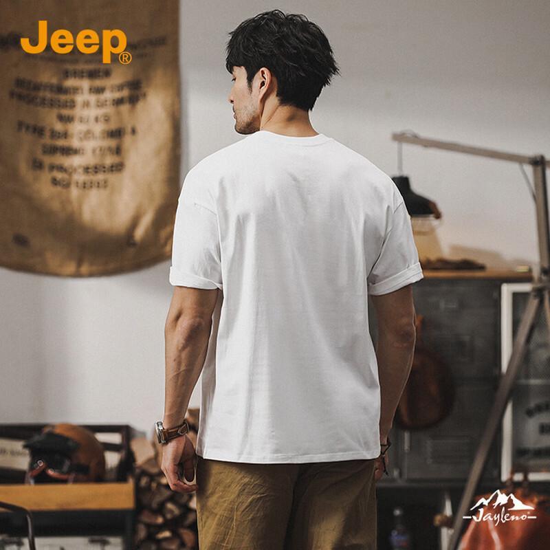Jeep Мужская футболка из плотного хлопка с коротким рукавом