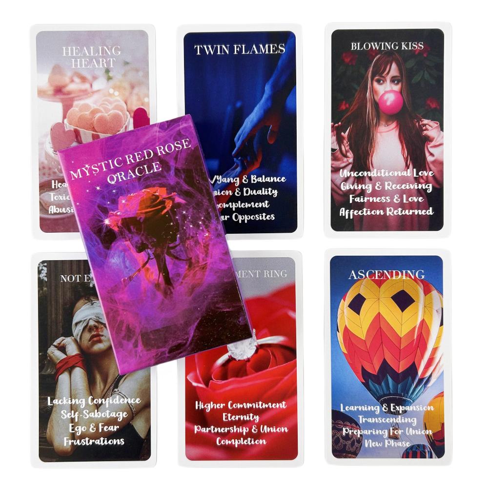 Mystic Red Rose Oracle Cards Гадательная колода English Vision Edition Таро Доска Игра Игра Для Вечеринки