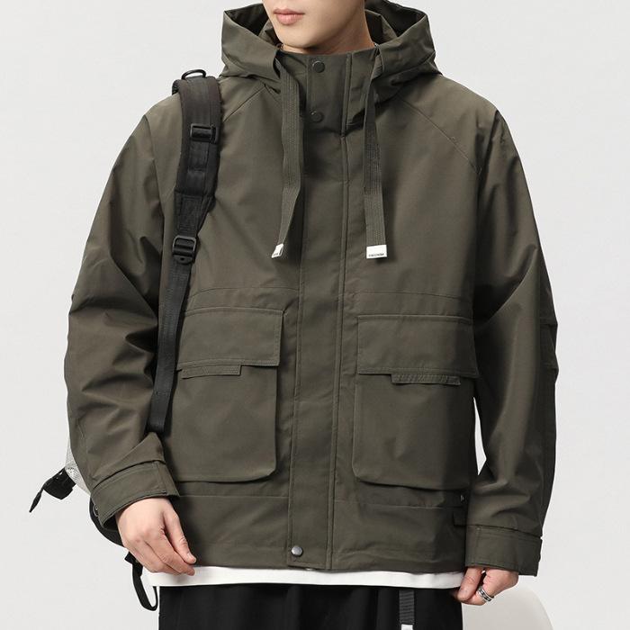 Куртка с капюшоном Tooling Jacket Men's Trendy Brand Casual Men's Top Trendy Men's Jacket With Cotton