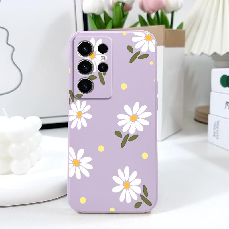 Elegant Daisy Phone Case For Samsung Galaxy S25 S24 S23 S22 S21 S20 S10 S10E Ultra Plus FE Note 20 Ultra Plus Cover