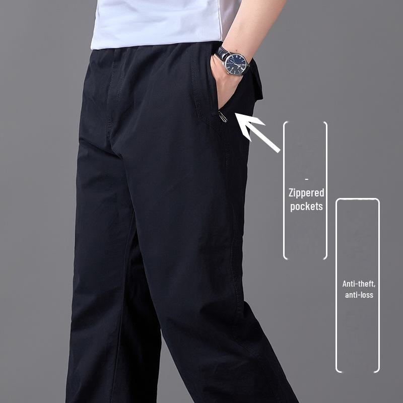 Мужские свободные комбинезоны большого размера весна/лето для мужчин среднего возраста. Повседневные, легкие и прямые спортивные брюки.