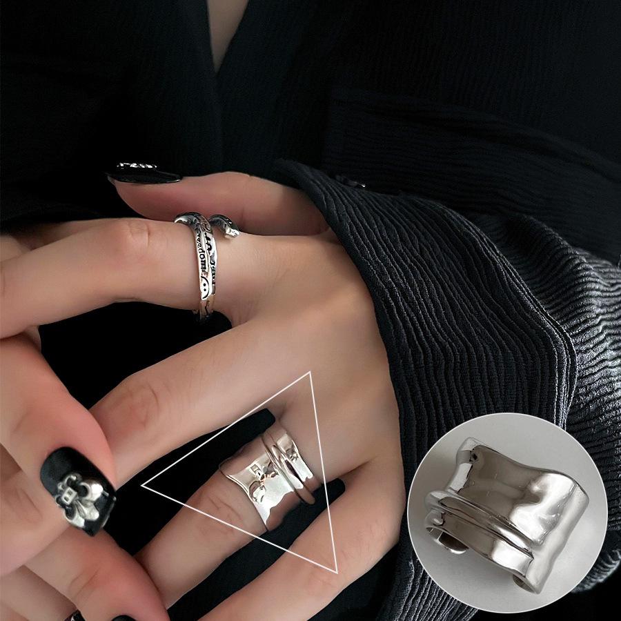 Geometric High-Polish Criss-Cross S925 Silver-Plated Open Ring - Women's Stackable Index Finger Jewelry