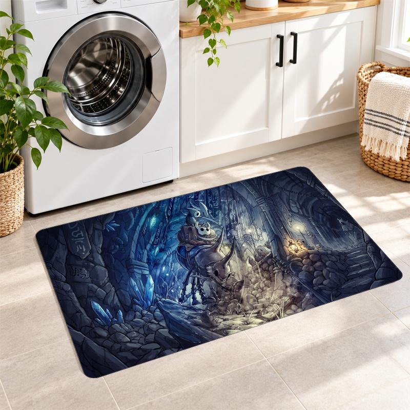 Flannel Kitchen Mat Hollow Knight Soft Area Rug Non Slip Floor Carpet Home Decoration
