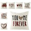 Stylish Valentine Cushion Cover Wide Applications Non-Fading Fine Workmanship 45x45cm Linen Valentines Love Heart Pillowslip