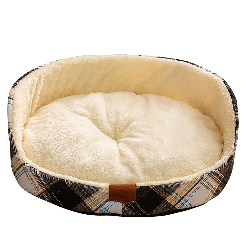 Winter Warm Large Dog Bed Thick Plaid Pet Nest Soft Cat Mat Comfortable Kennel for Medium Big Dogs Cats Pet Supplies