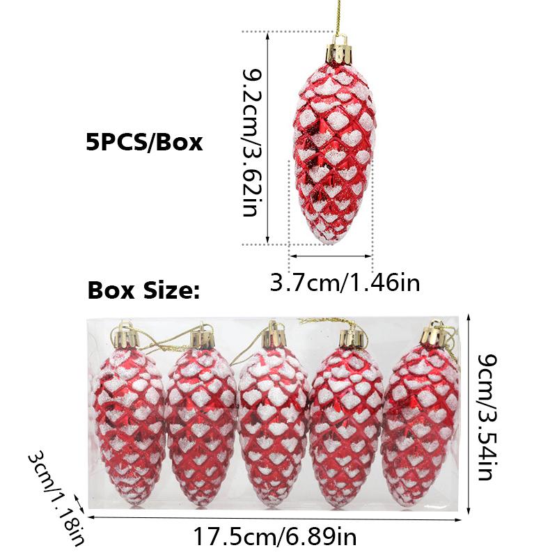 5 шт./коробка для домашнего рождественского украшения, подарочного украшения для рождественской елки Navidad, пластик