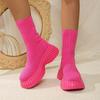 Hot Chunky Platform Pink Ankle Boots Women 2025 New Breathable Mesh Short Boots Woman Slip On Thick Bottom Sock Booties Mujer