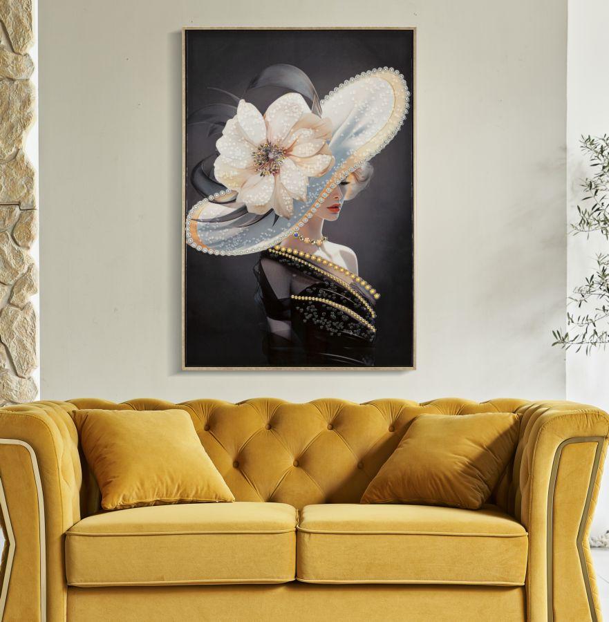 Laquared Wall Panting With Frame  Wien Hat -A-  Cm 62X4X92