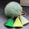 Cute Rabbit Fur Ball Keychain Tassel Pendant for Women Mobile Phone Case Car Ladies Bag Plush Pendant