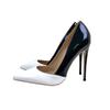 New Fashion, Elegant, Noble, Black and White Contrast High Heels, Pointed Toe, Thin Heels, and Shallow Mouth Women's Shoes