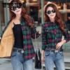 Зимняя теплая женская бархатная толстая куртка в клетку, стильная рубашка, пальто, повседневная верхняя одежда