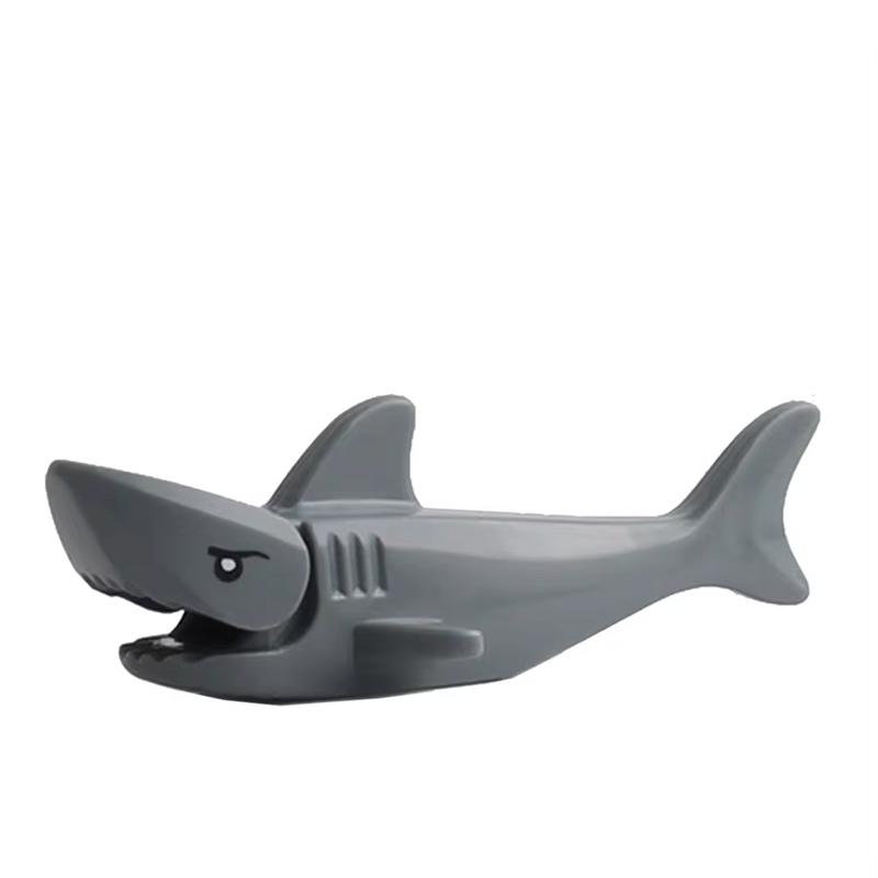 MOC Ферма Зоопарк Животные Строительные блоки Крокодил Акула Дельфин Шимпанзе Корова Леопард Развивающая игра Аксессуары Кирпичики Детские игрушки