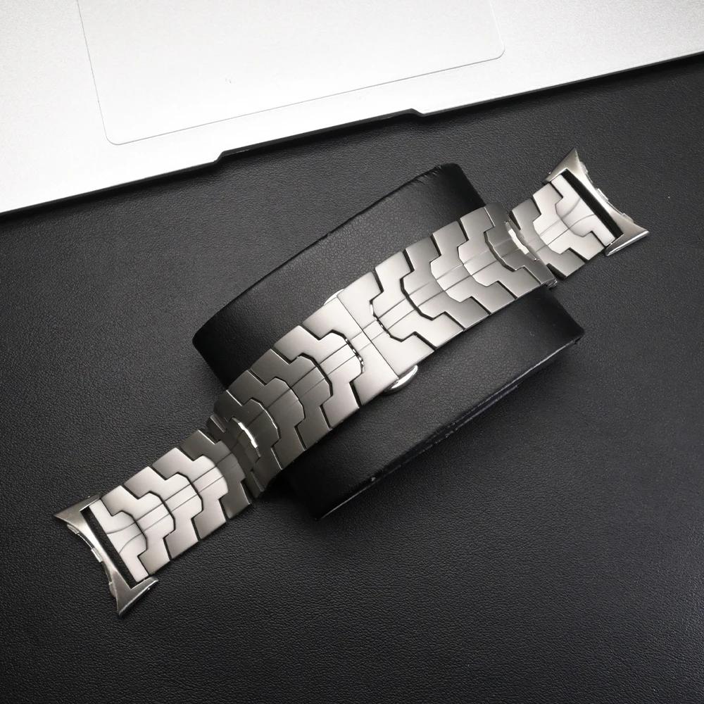 Butterfly Buckle Strap for Google Pixel Watch 4 45mm/3 45mm Titanium Alloy Watch Band