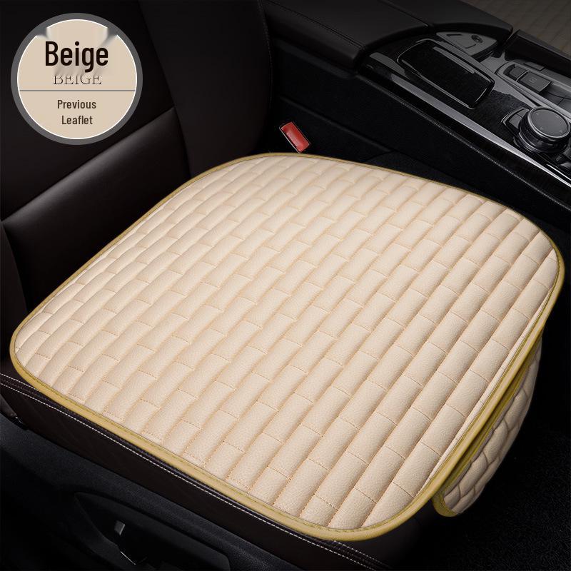 Plaid Three-Piece No-Tie Car Seat Cushion Set for Office and Home - Single Seat and Multi-Seat Interior Decor.