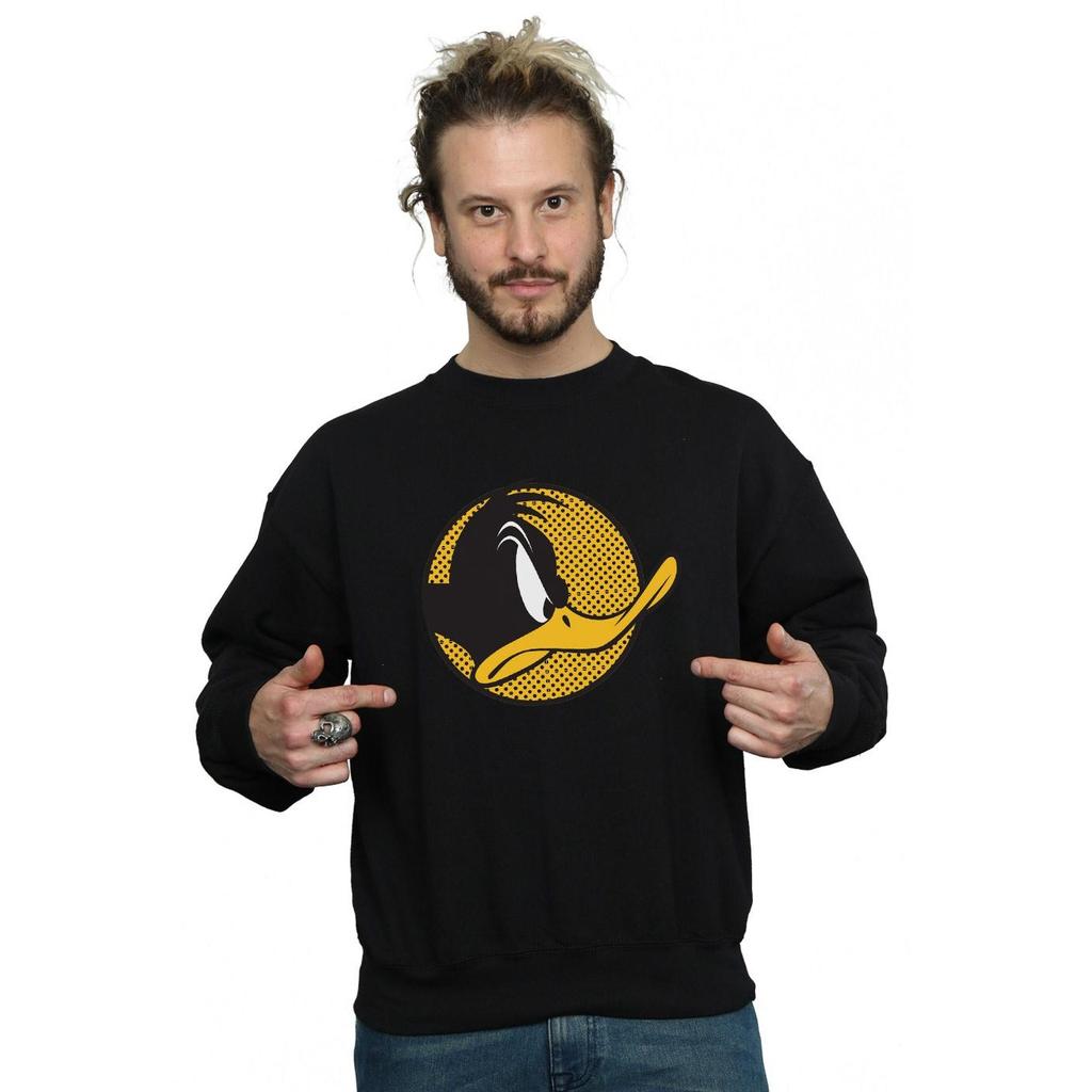 Looney Tunes Mens Daffy Duck Dotted Profile Sweatshirt
