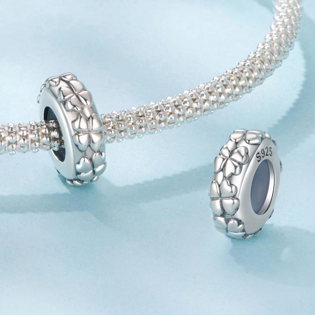Silver charm stopper in CLOVER beads silver 925 bead
