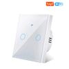 WiFi EU Сенсорный выключатель света на стену 220В Не требует нулевого провода Tuya Smart Life Работает с Alexa Google Home 1/2/3 клавиши