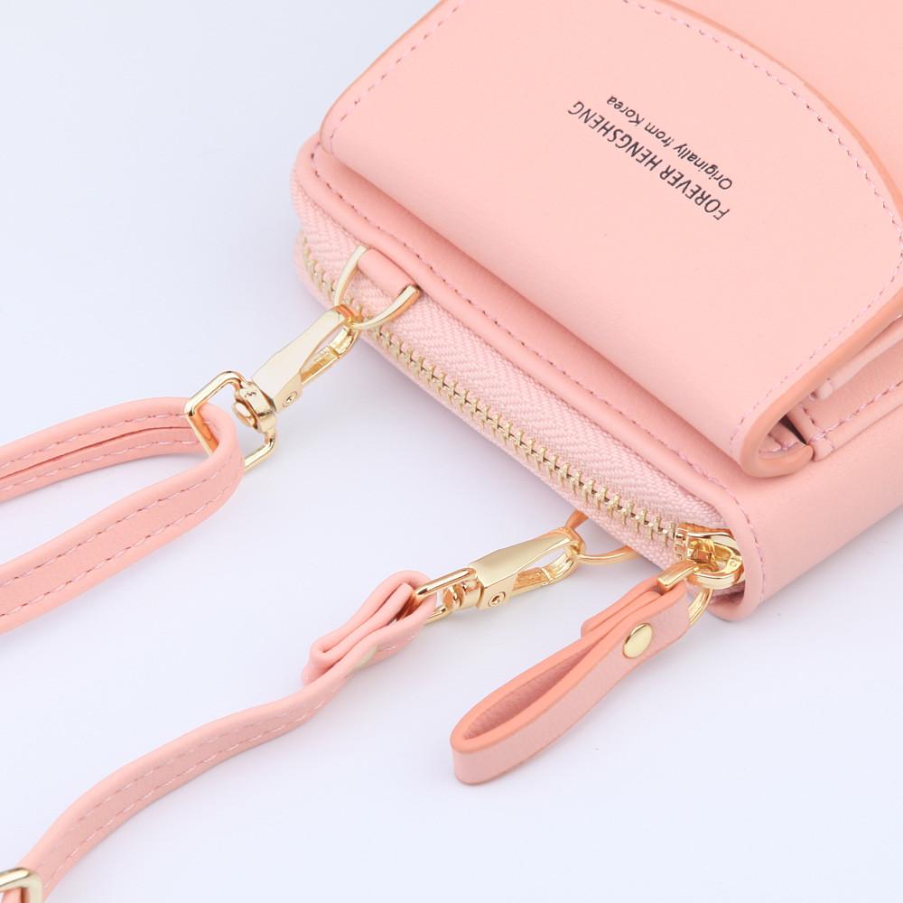 Women Crossbody Phone Bag Small Shoulder Purse Clutch Leather Zipper Handbag Card Holder