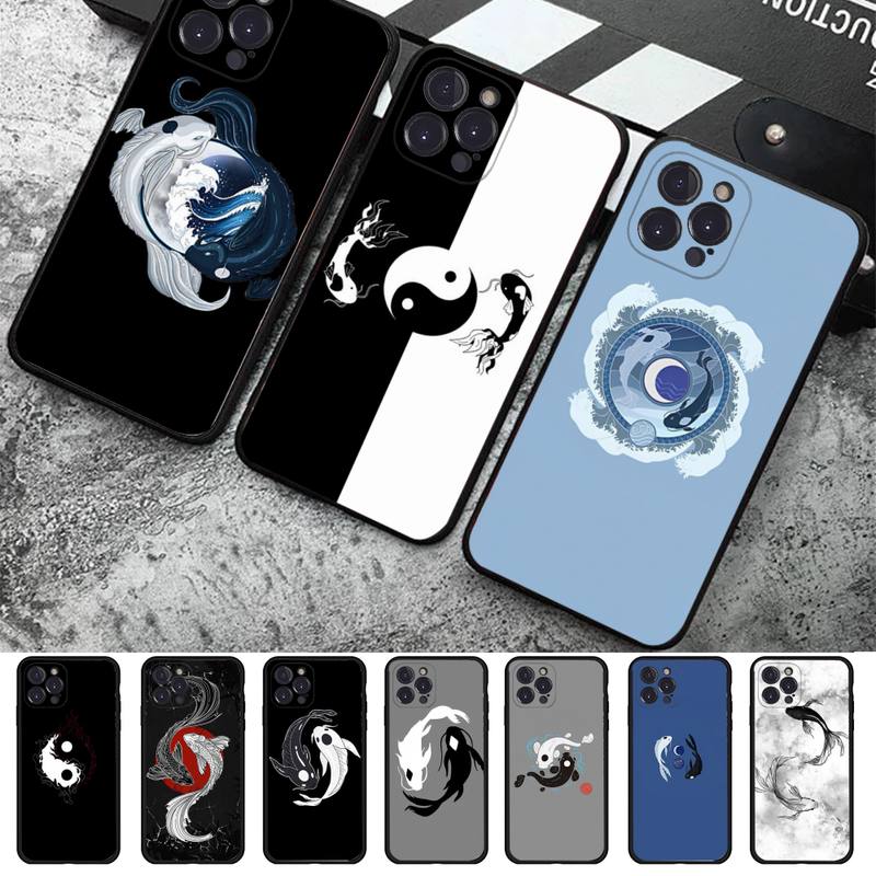 Чехол для телефона Fish Yin Yang Art силиконовый мягкий для iPhone 14 13 12 11 Pro Mini XS MAX 8 7 6 Plus X 2020 XR Shell