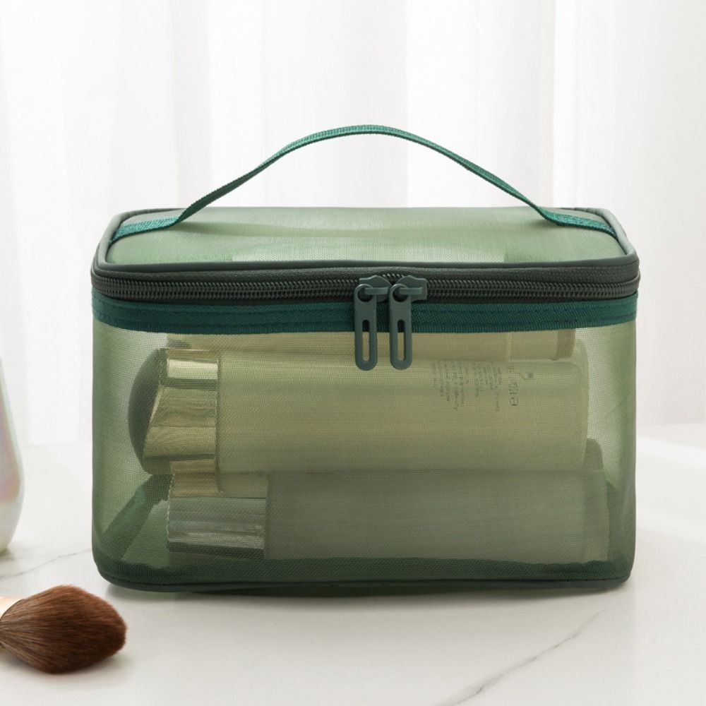 1/2/3 Layers Mesh Cosmetic Bags Zipper Perspective Makeup Bag Casual Cosmetic Storage Bag Women